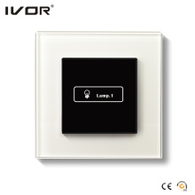 Quadro de contorno de vidro do painel de toque do interruptor da iluminação de 1 grupo (HR1000-GL-L1)